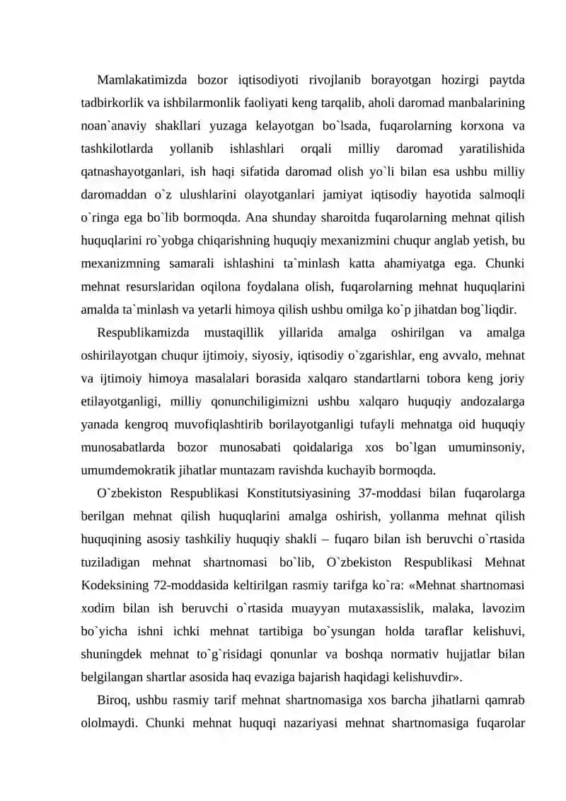 Mehnat Shartnomasi Tushunchasi va Turlari 2