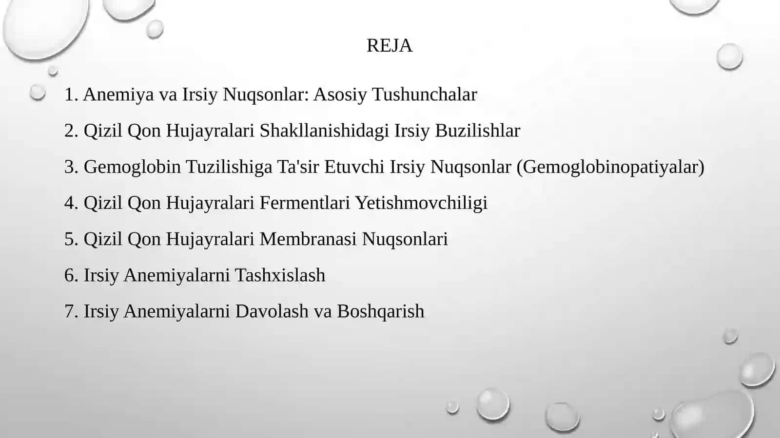 Anemiya va Irsiy Nuqsonlar: Asosiy Tushunchalar 2