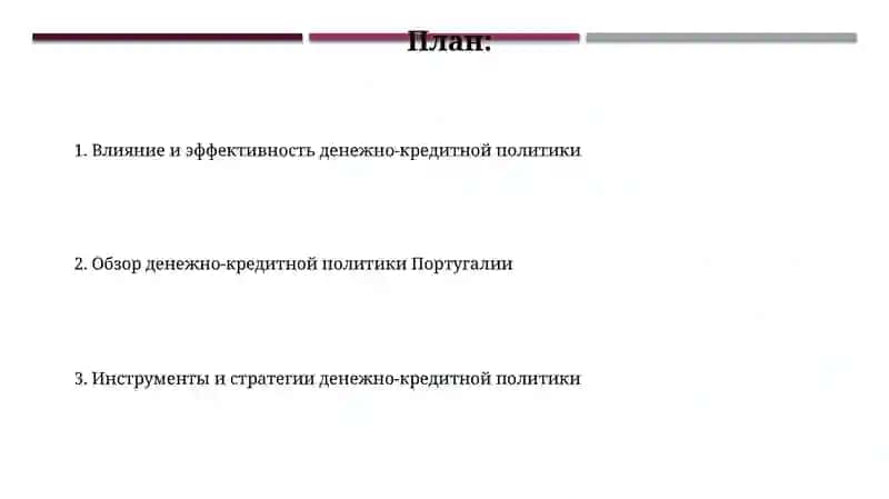 Анализ денежно-кредитной политики государства Португалия 2