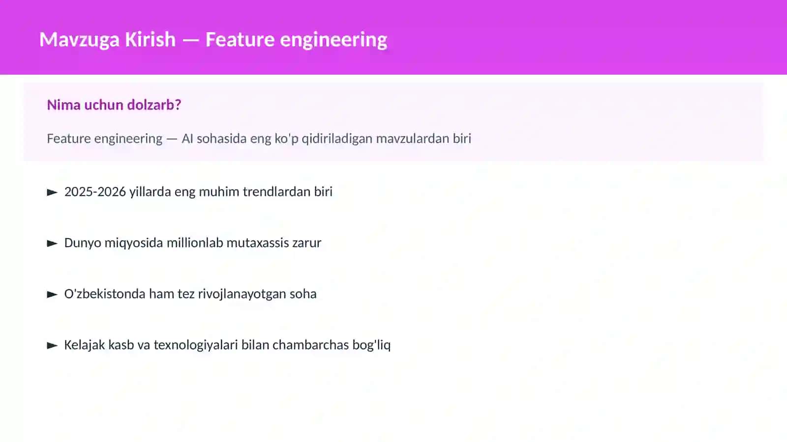 AI | MACHINE LEARNING ASOSLARI 2