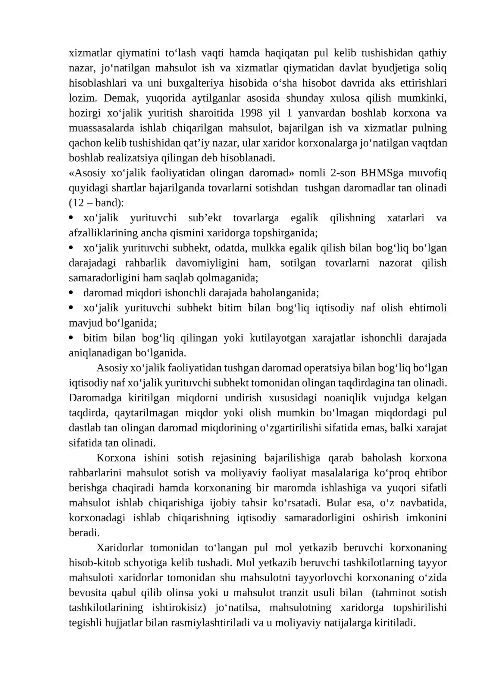 Tayyor mahsulot(tovar,ish va xizmat)larni sotilishini hisobga olish 2