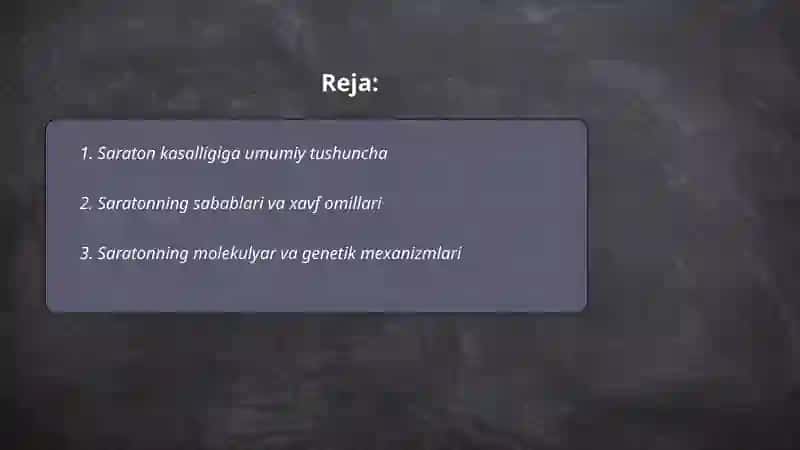 Saraton kasalligi va uni turlari 2