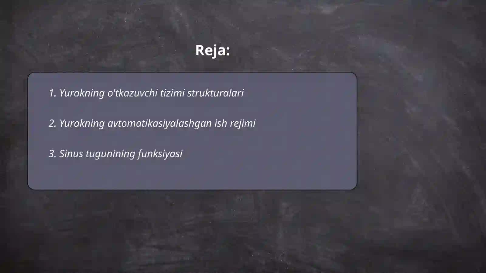 Yurakning o'tkazuvchi tizimi. Yurak avtomatizmi 2