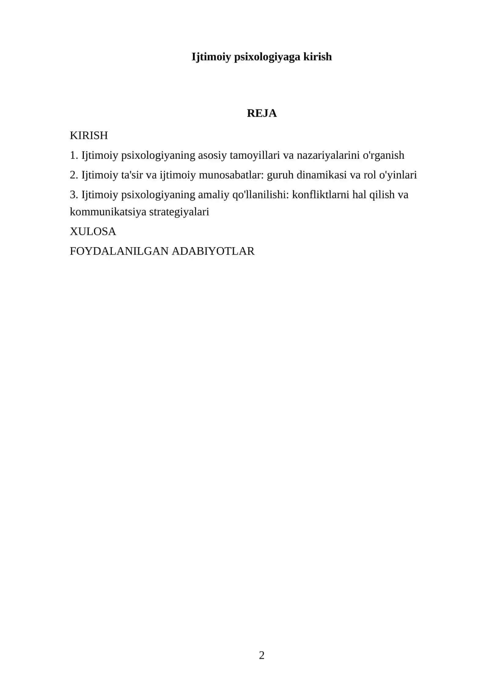 Ijtimoiy psixologiyaga kirish 2