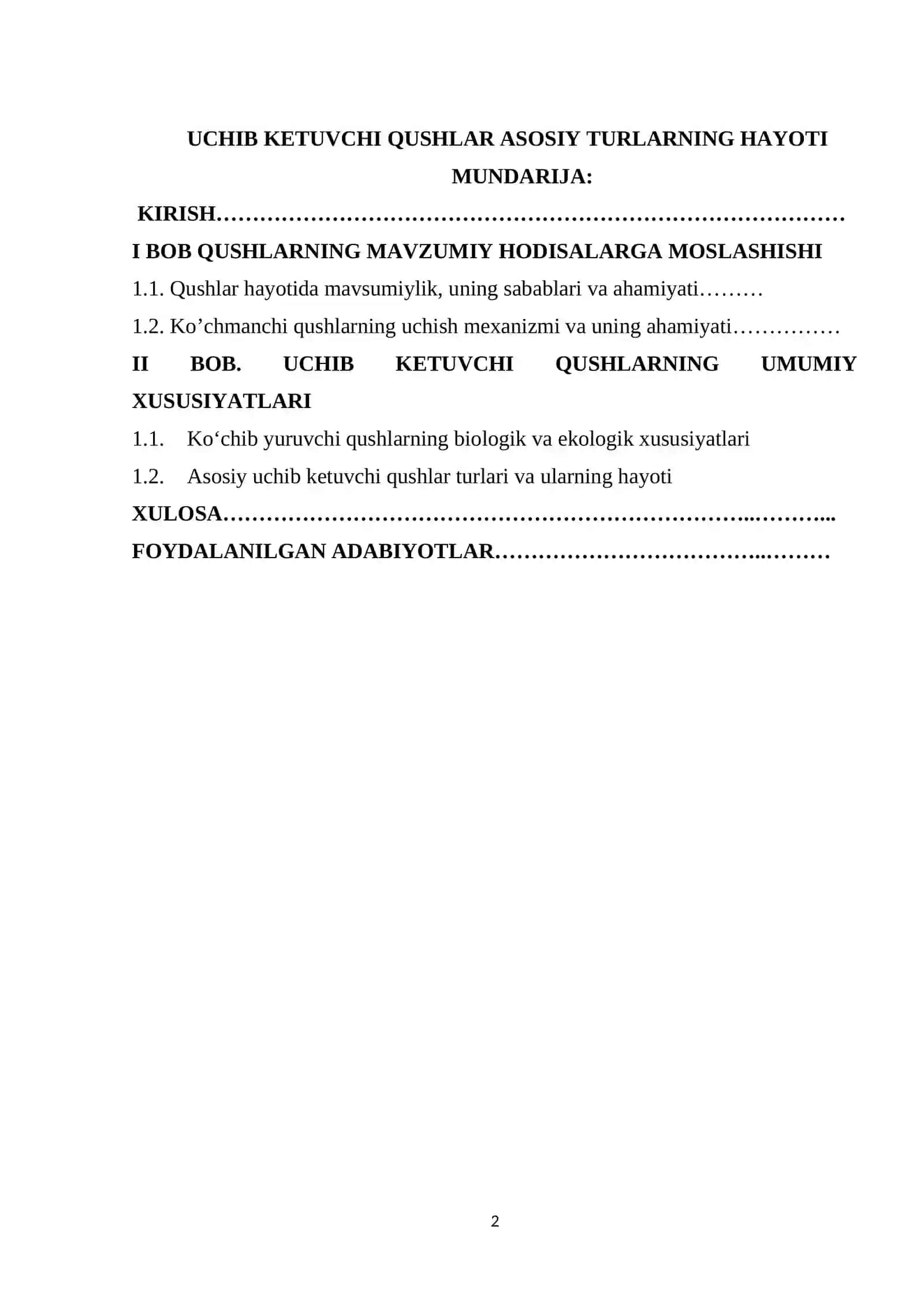 Uchib ketuvchi qushlar asosiy turlarning hayoti 2