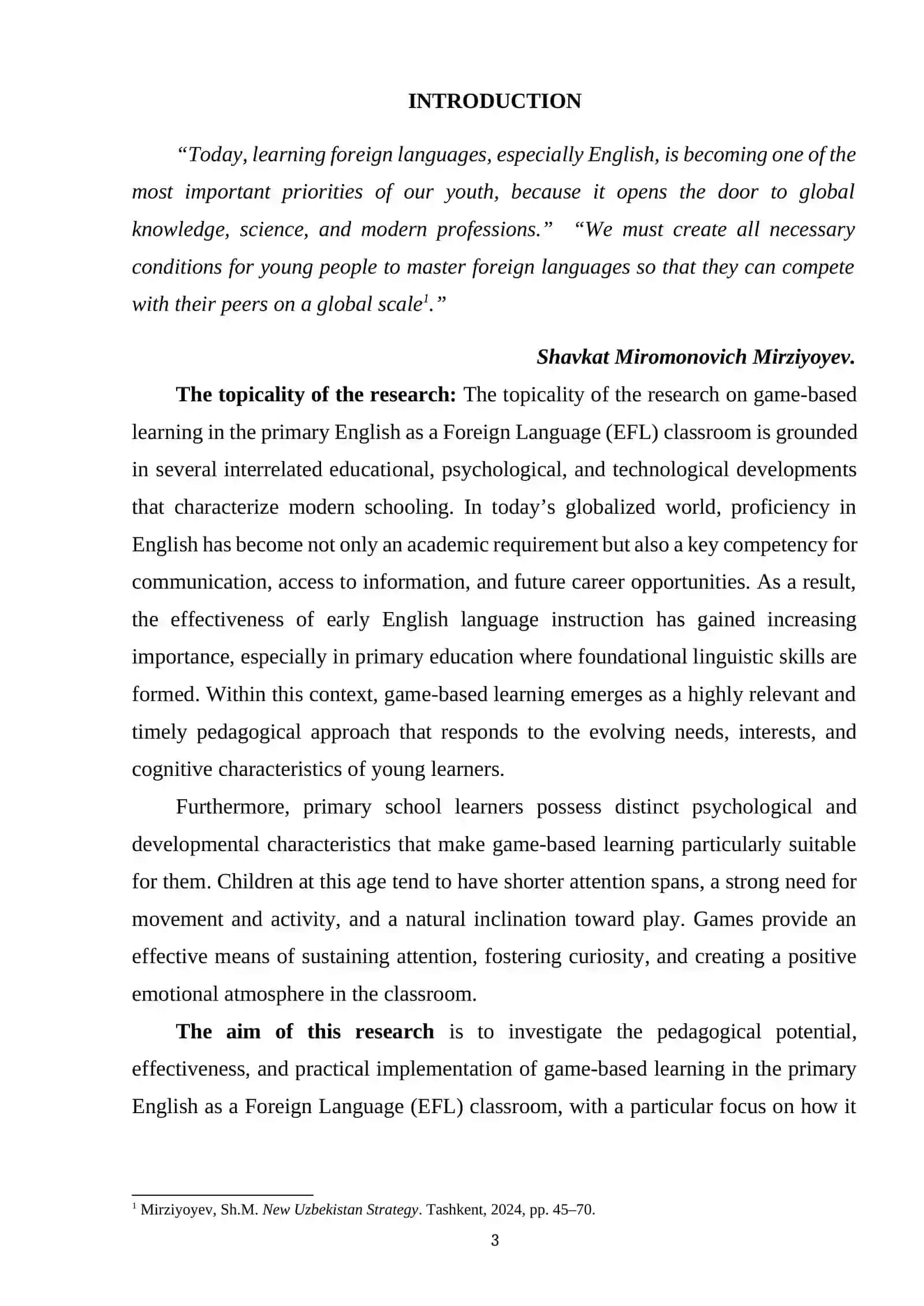 GAME-BASED LEARNING IN THE PRIMARY EFL CLASSROOM 2