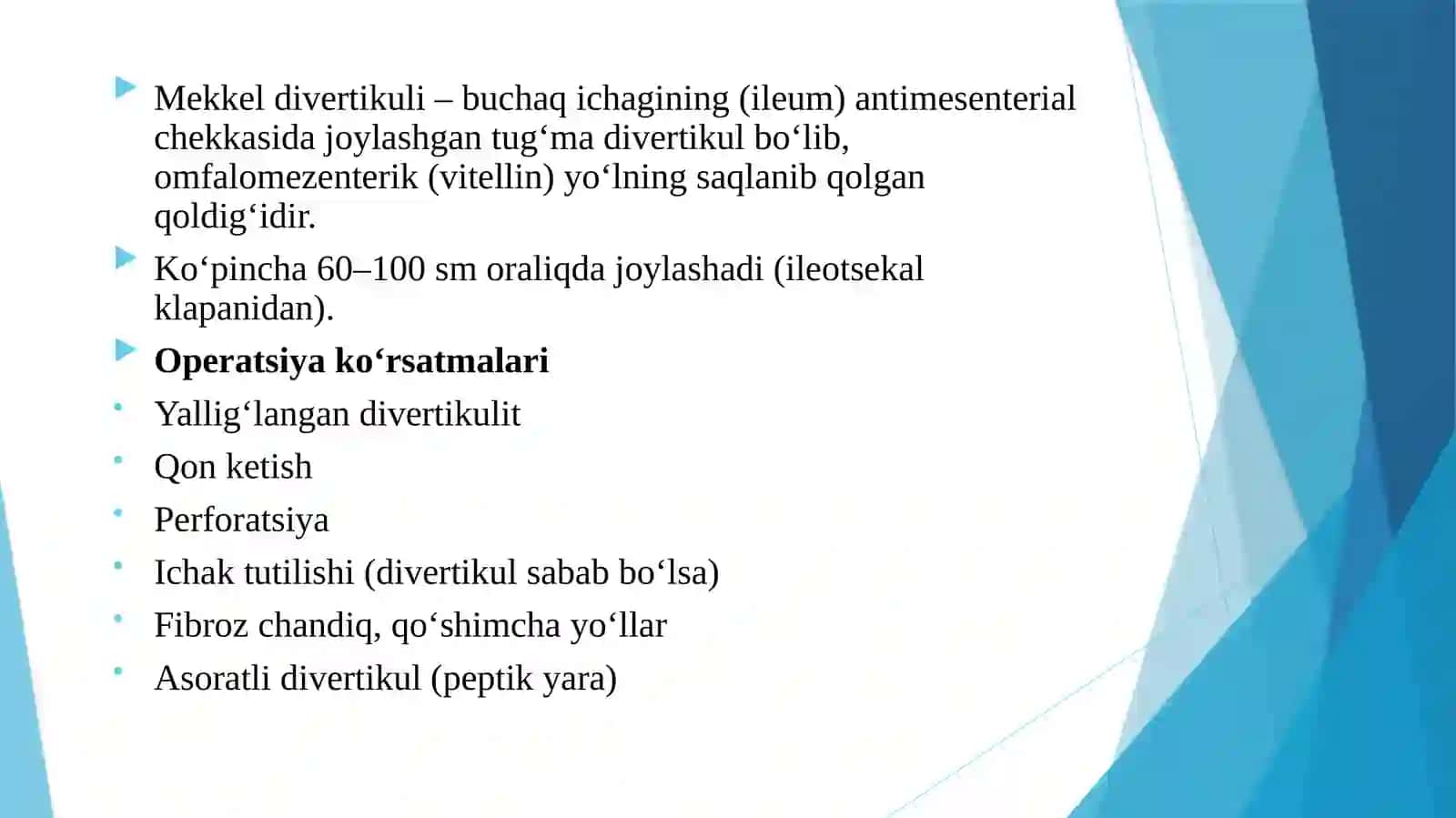 Mekkel divertikulini olib tashlash 2