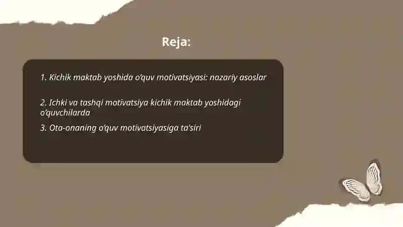 Kichik maktab yoshi davrida o’quv motivatsiyasi 2