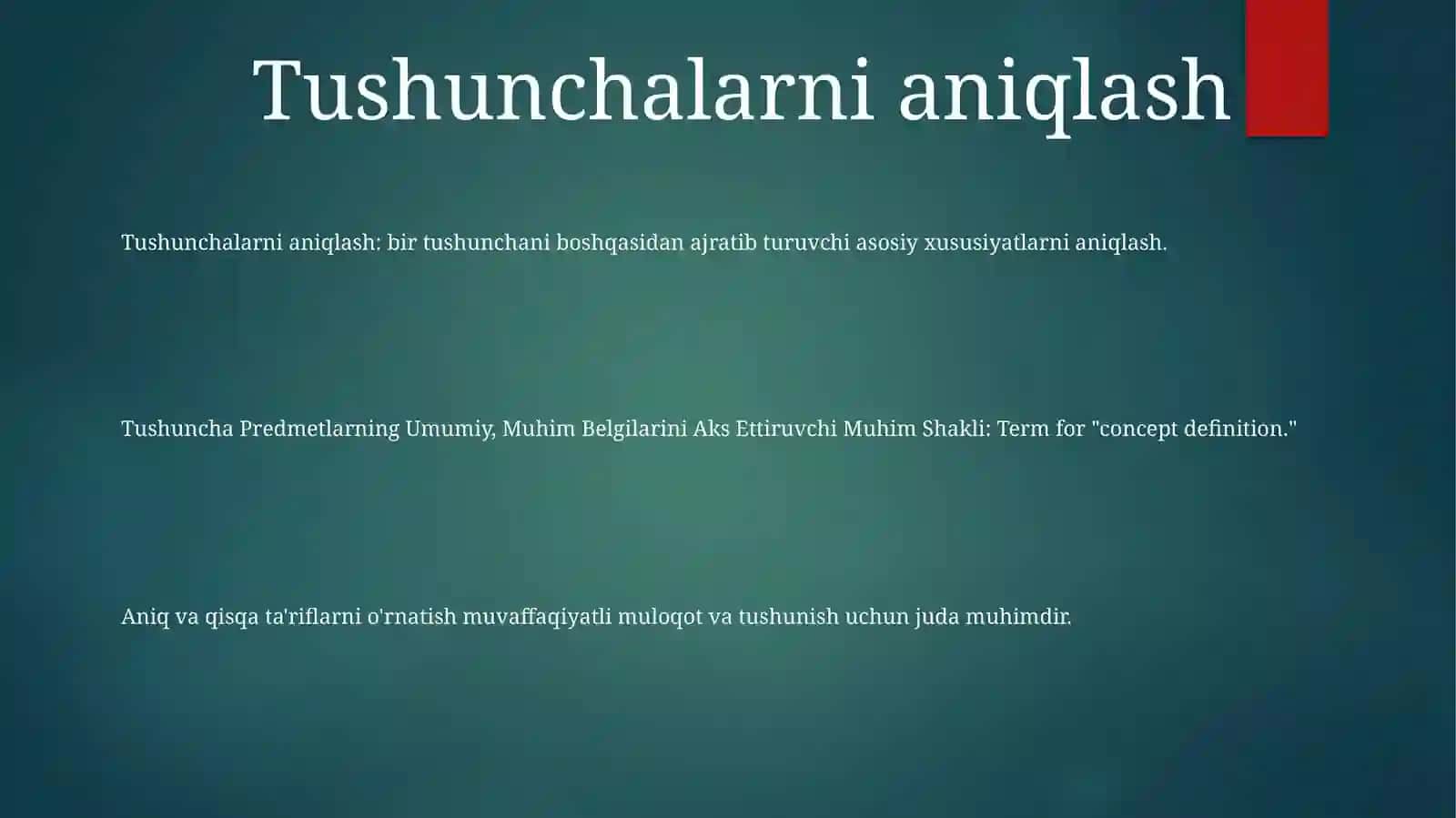 Tushuncha Predmetlarning Umumiy, Muhim Belgilarini Aks Ettiruvchi Muhim Shakli 2