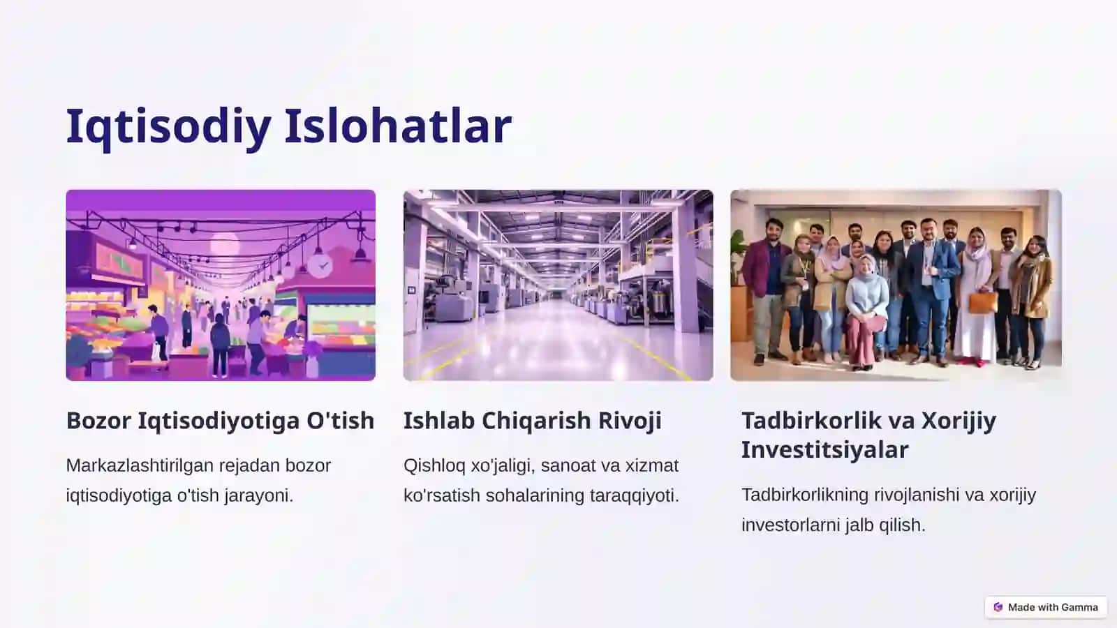Mustaqillik Davrida O‘zbekiston Respublikasida Amalga Oshirilgan Islohatlar 2