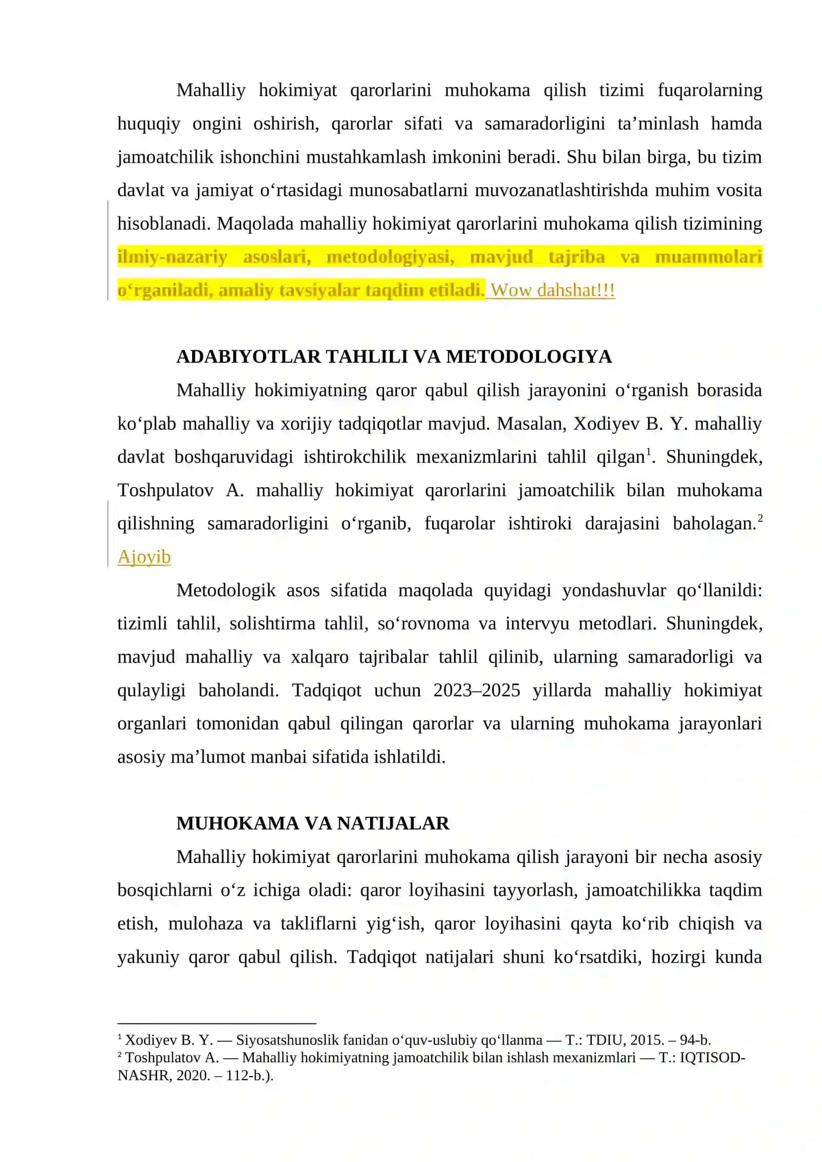 Mahalliy davlat hokimiyati qarorlarini muhokama qilish tizimini rivojlantirish 2