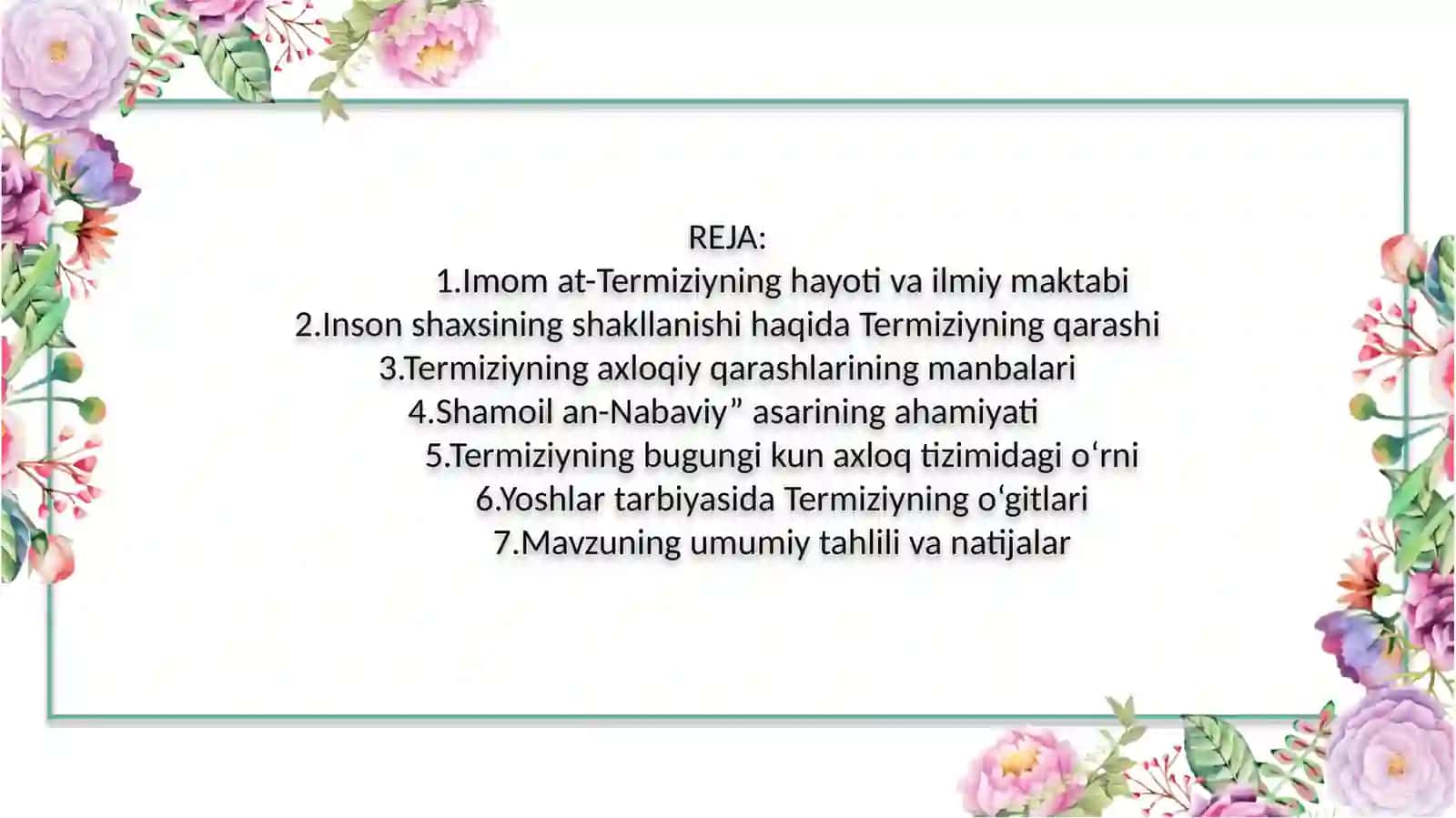 Imom at-Termiziyning axloqiy qiyofasi 2
