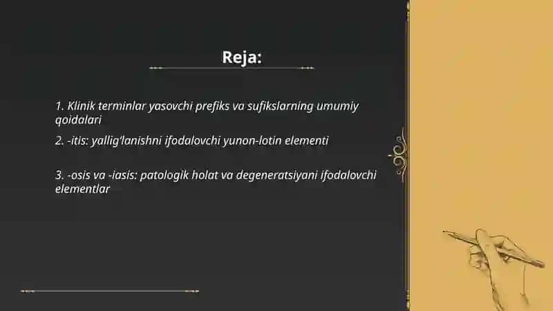 Klinik terminlar yasovchi atama elementlar 2