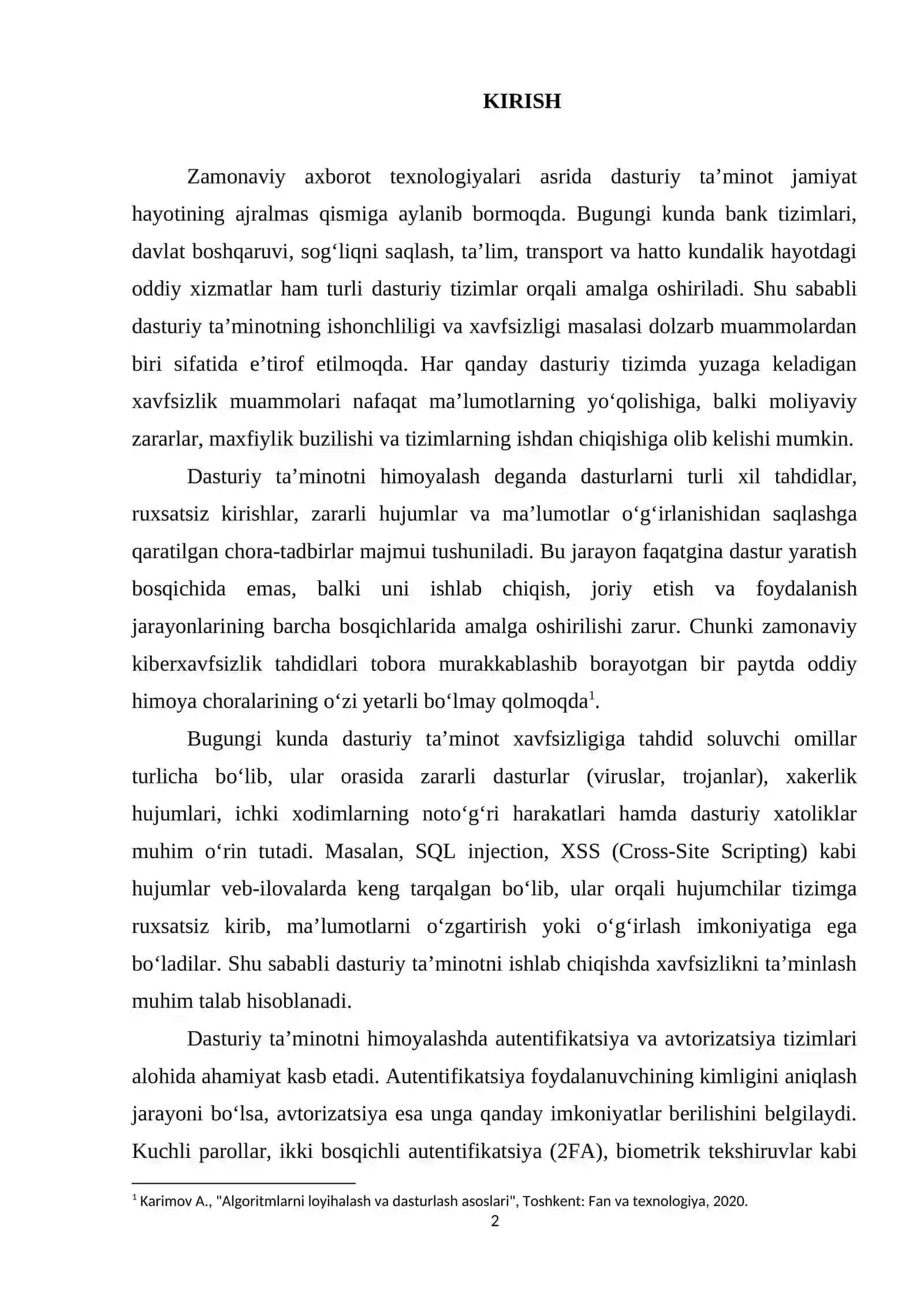 Dasturiy ta'minotni himoyalash usullari va xavfsizlik strategiyalari 2