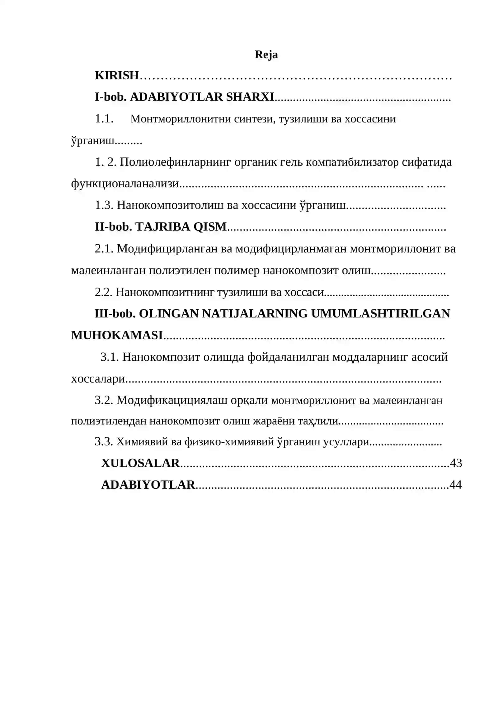 Polietilen asosida qiyin yonuvchan kompozitsiyalarni yaratish 2