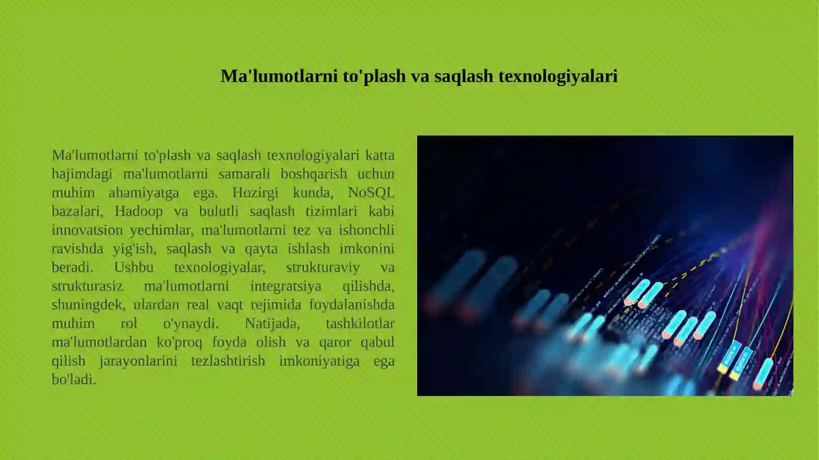Big Data katta hajimdagi ma'lumotlarini qayta ishlash usullari 2