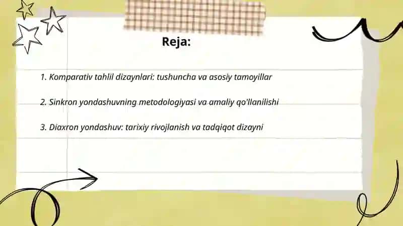 Komparativ tahlil dizaynlari sinkron va diaxron yondashuvlar 2