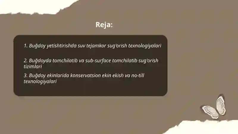 Buğdoy yetishtirishda resurs tejamkorlik texnologiyalari 2
