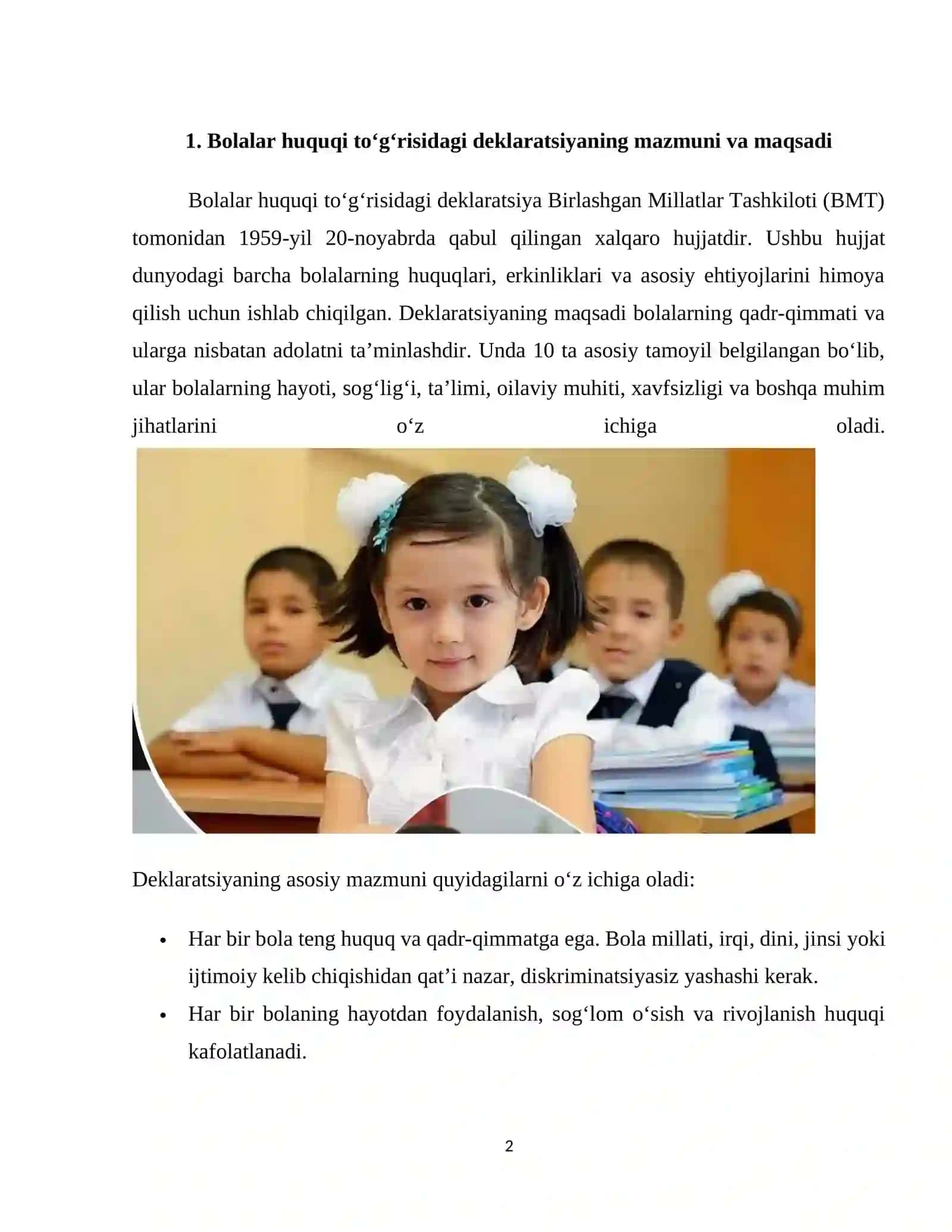 Bolalar huquqi to‘g‘risidagi deklaratsiya 2