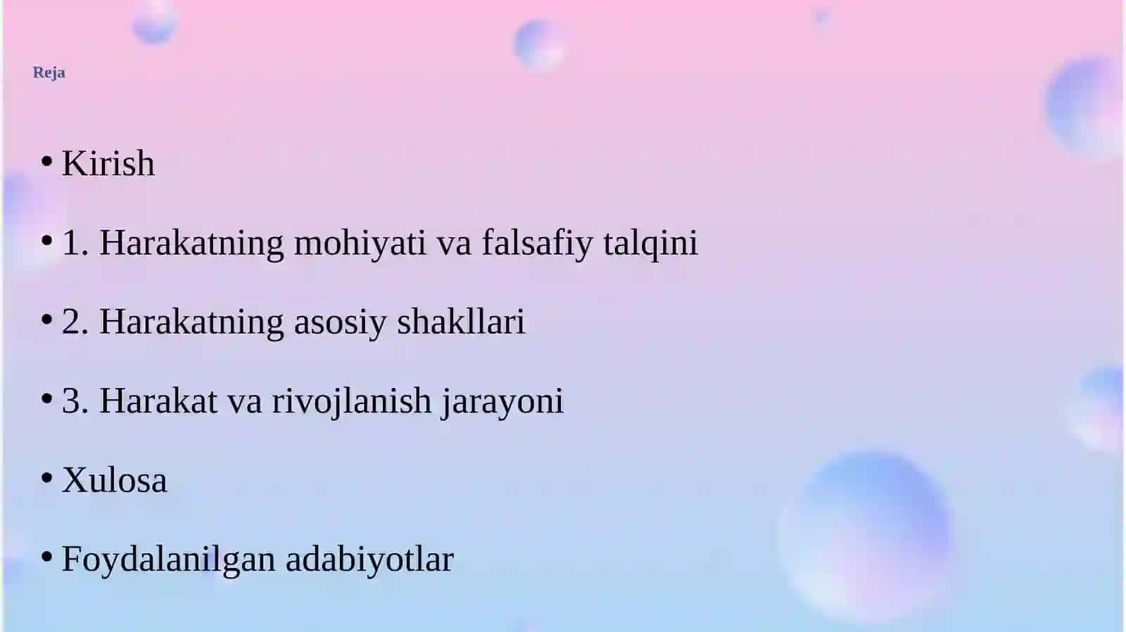 Harakatning mohiyati va shakllari 2
