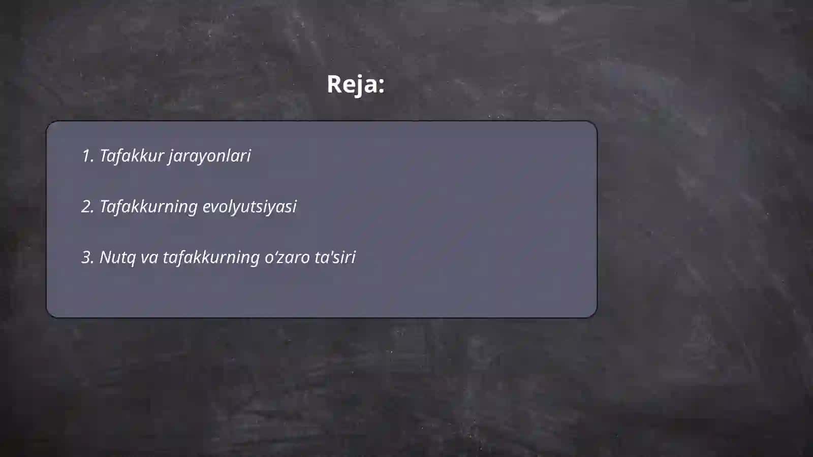 Tafakkur va nutqning psixologik tasnifi 2