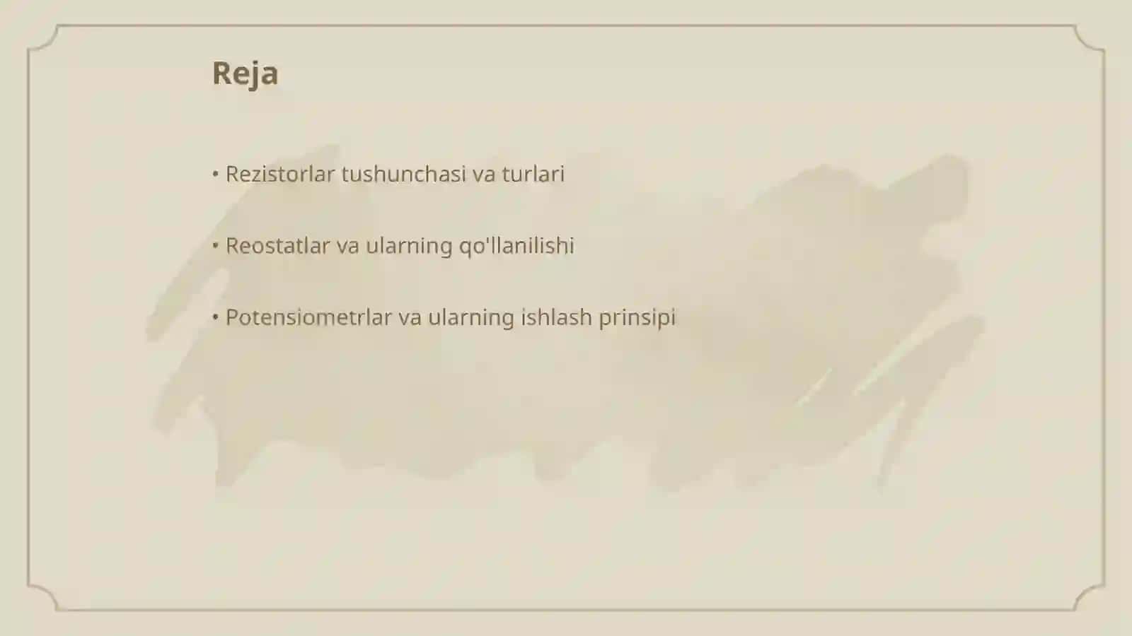 Rezistorlar. Reostatlar.Potensiometrlar" mavzusini o‘qitish metodikasi 2