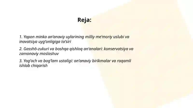 Yaponiya qishloq aholi punktlarida milliy meʼmoriy uslub va inavatsiya uygʻonligi 2