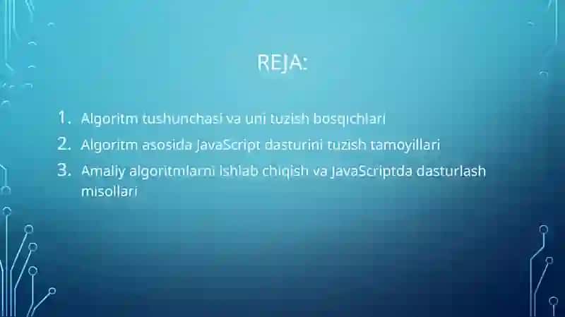 Algoritm tushunchasi va uni tuzish bosqichlari 2