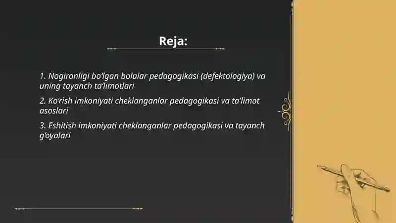 Maxsus pedagogikaning boʻlimlari va ularga xos tayanch taʼlimotlar 2
