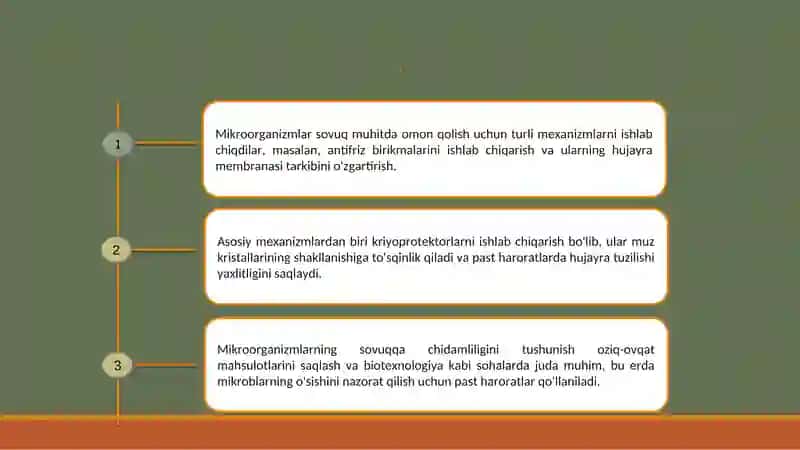 Mikroorganizmlarning sovuqqa chidamliligi, past haroratning ta'sir mexanizmi 2