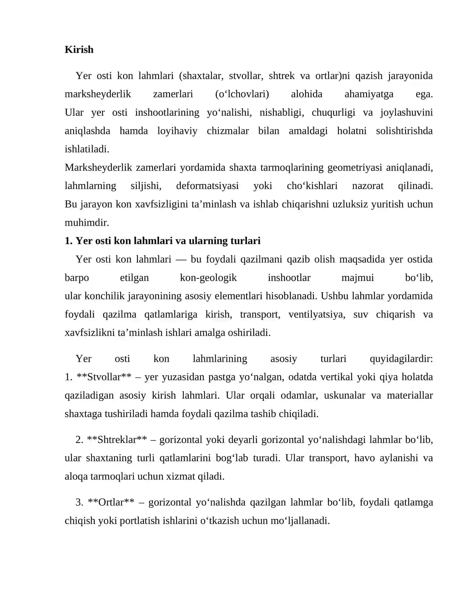 Yer osti kon lahmlari marksheyderlik zamerlari 2