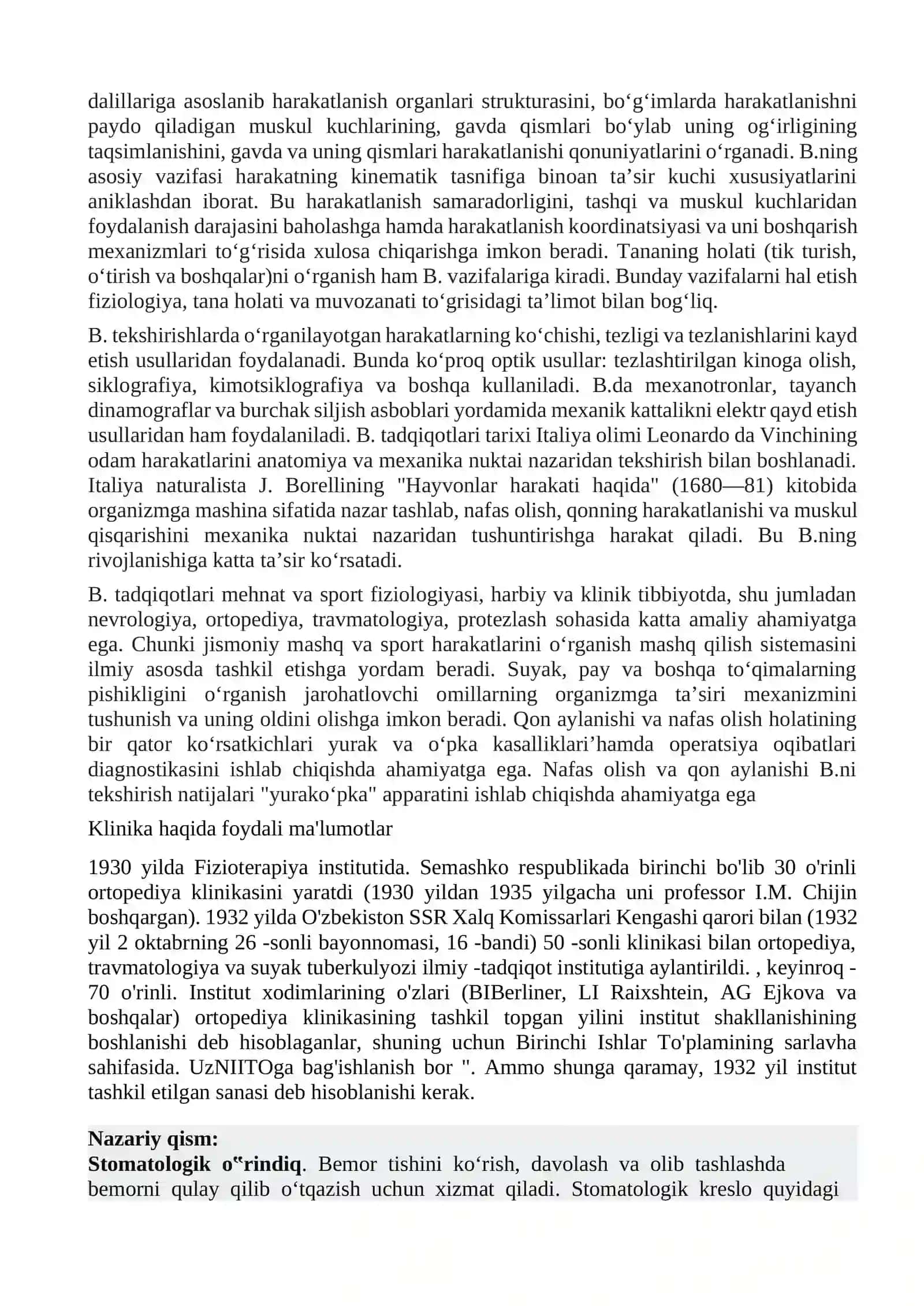 STOMATOLOGIYA VA TRAVMOTOLOGIYADA BIOMEXANIKANING QO’LLANILISHI 2