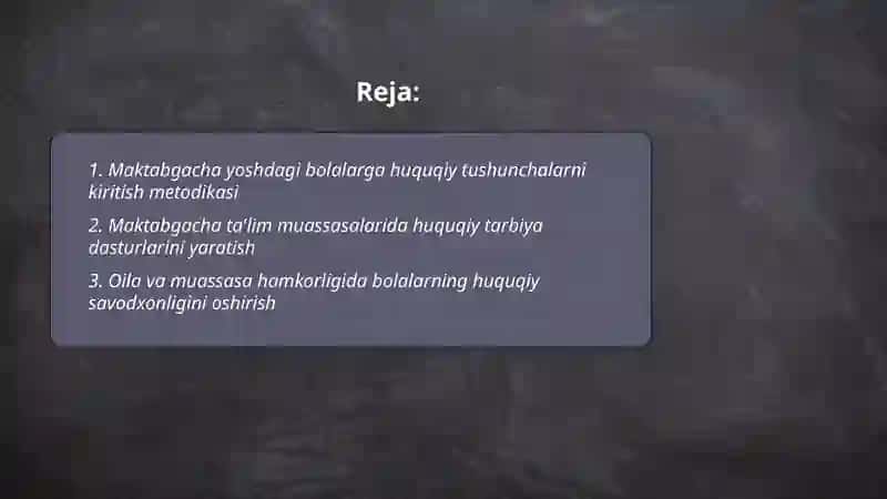 Maktabgacha yoshdagi bolalarning huquqiy ta'limi 2