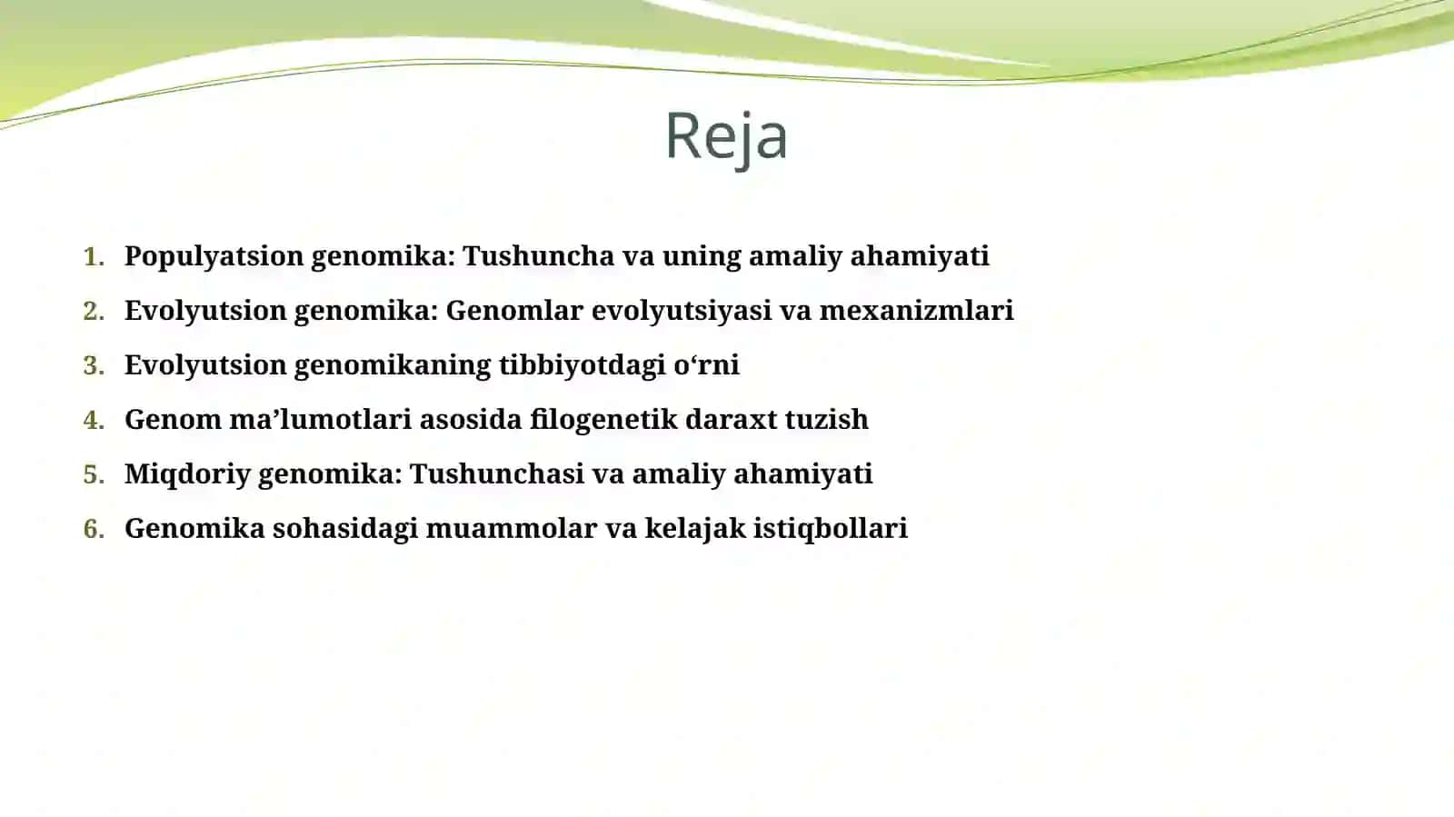Populyatsion genomika:Tushuncha va uning amaliy ahamiyati 2
