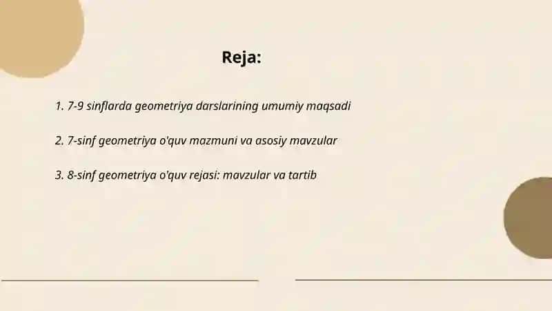 7-9 sinflarda geometrya o'qitishning maqsad vazifasi va mazmuni 2