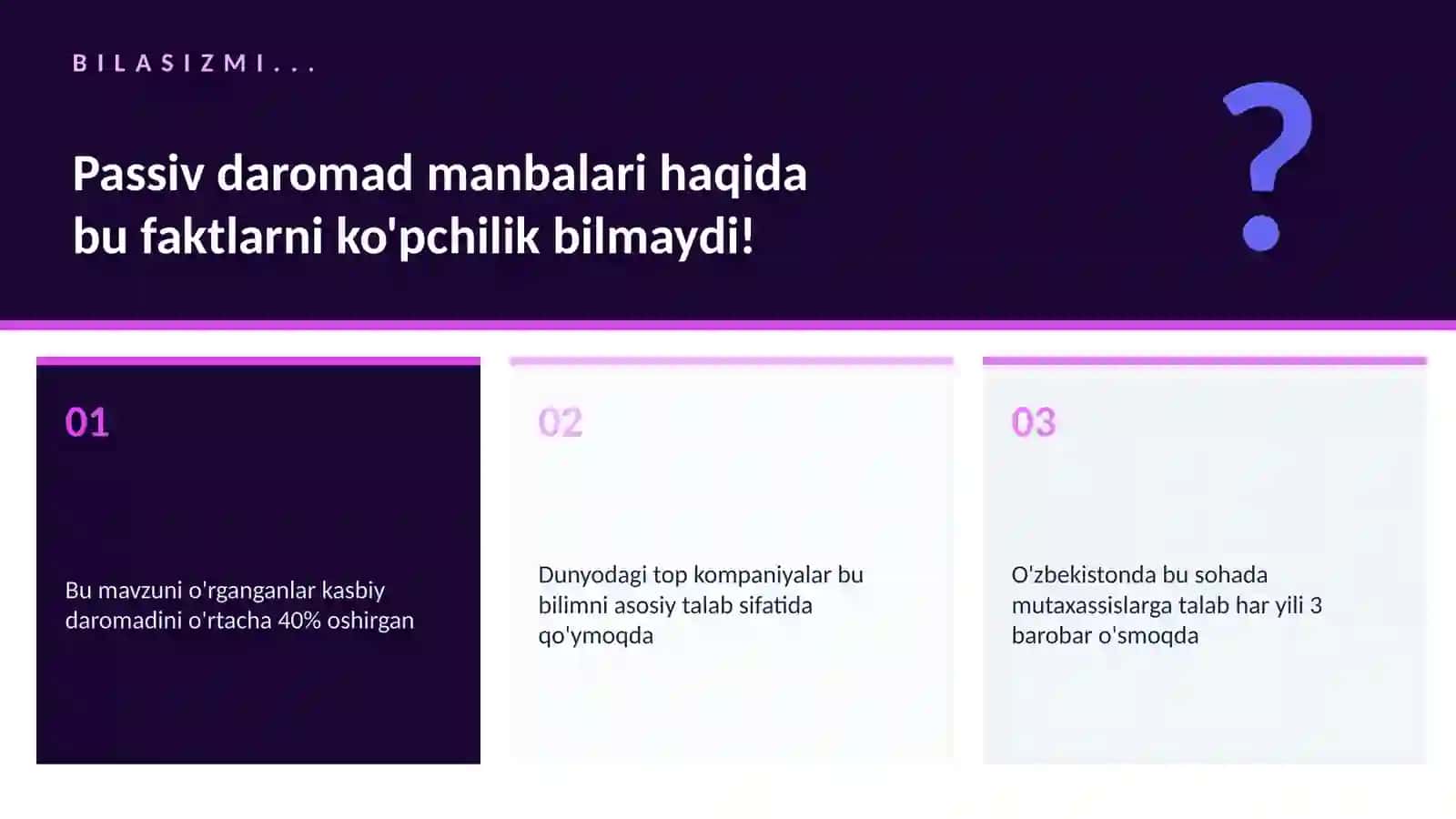 Passiv daromad manbalari 2