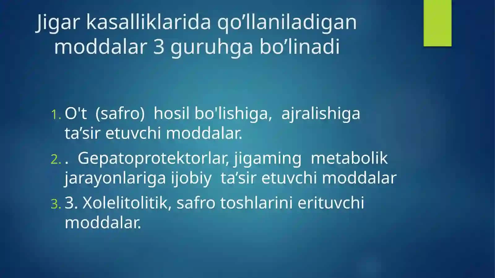Jigar faoliyatiga ta'sir etuvchi vositalar. Gepatoprotektorlar 2