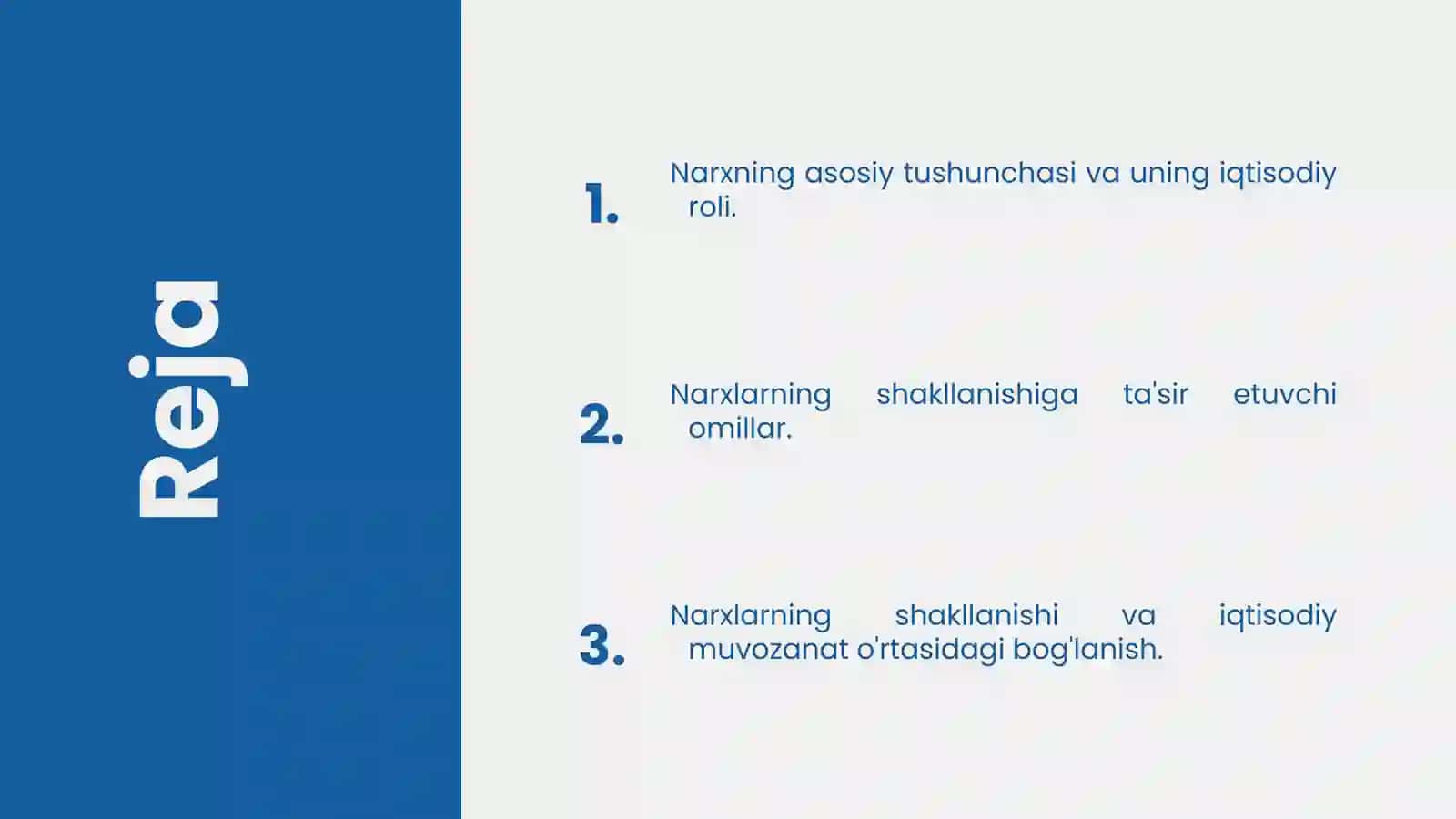 Narxning moxiyati va shakllanish xususiyatlari 2
