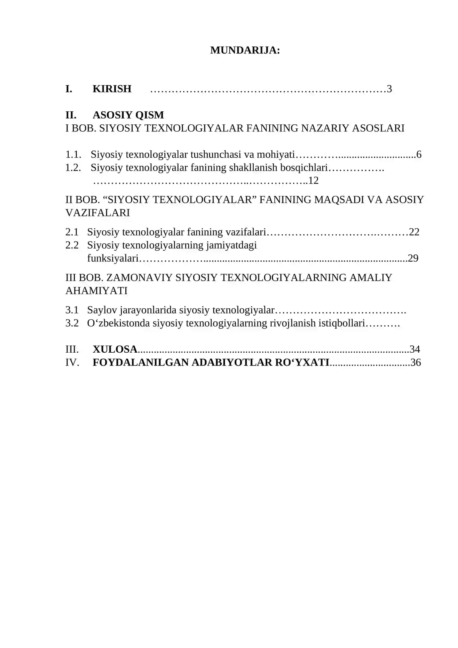 SIYOSIY TEXNOLOGIYALAR” FANINING MAQSAD VA VAZIFALARI 2
