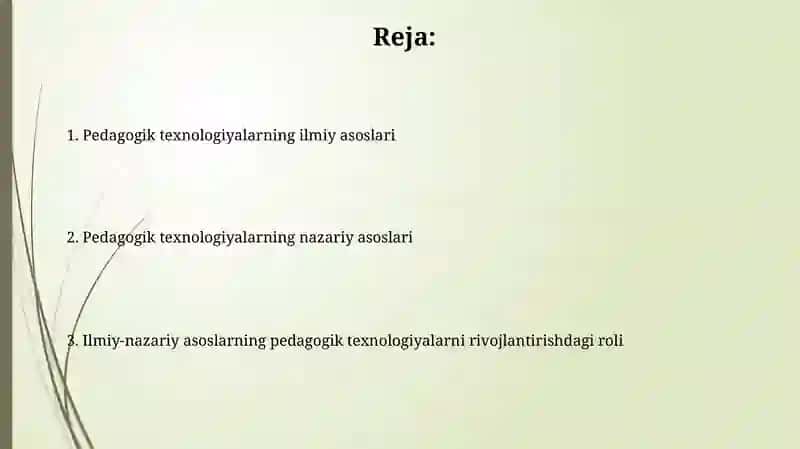 Pedagogik texnologiyalarning ilmiy-nazariy asoslari 2