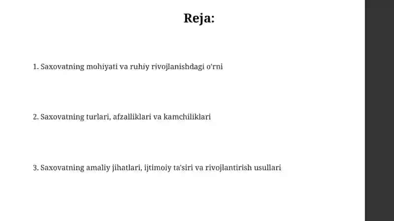 Saxovatlilikning inson ma'naviy kamolotidagi orni va ahamiyati 2