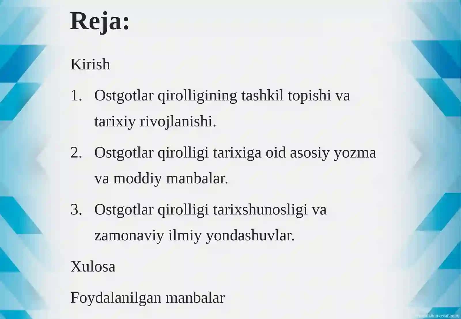 Ostgotlar qirolliği tarixiga oid ilmiy tadqiqotlar 2