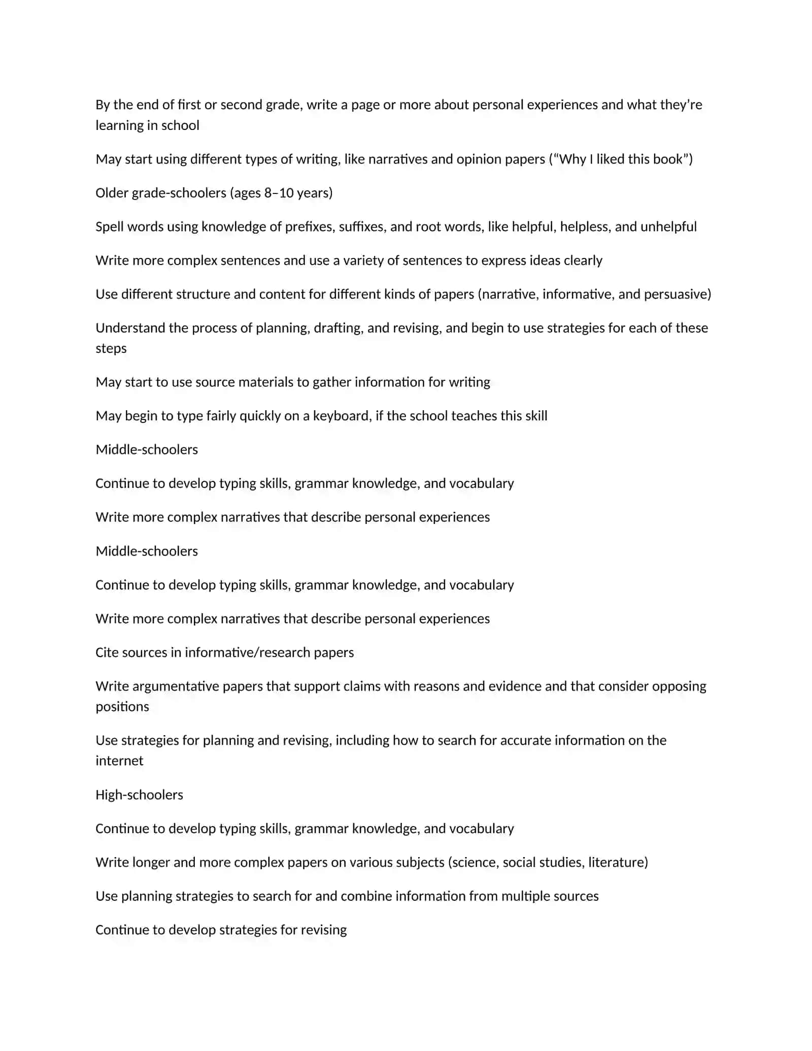 Developing Writing Skills in Children 2