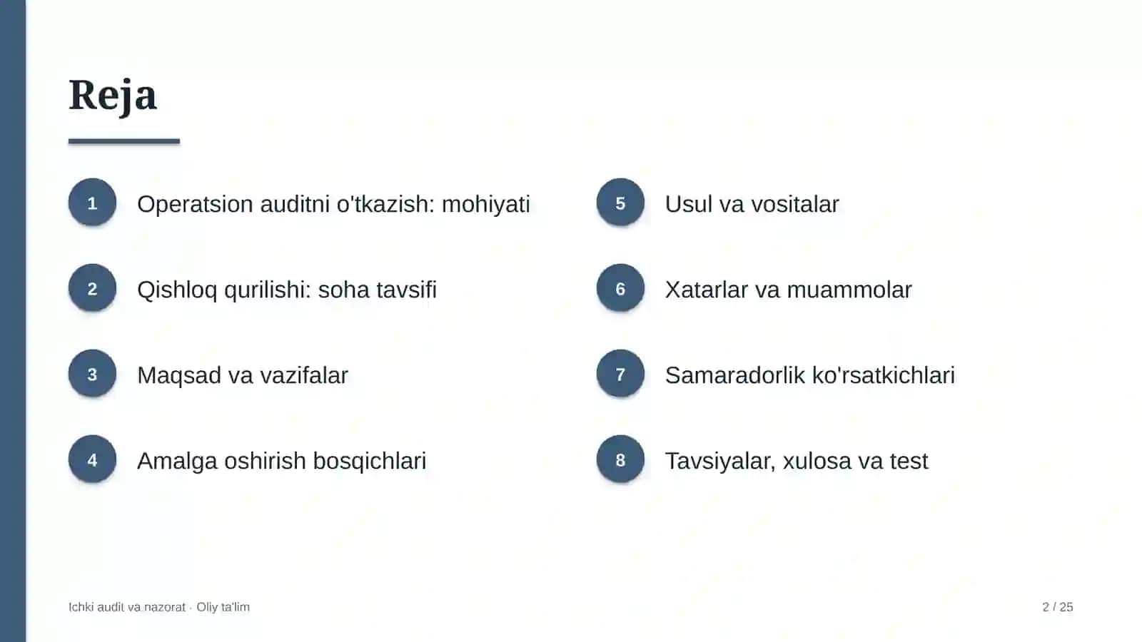 qishloq qurilishida operatsion auditni o'tkazish 5211 2
