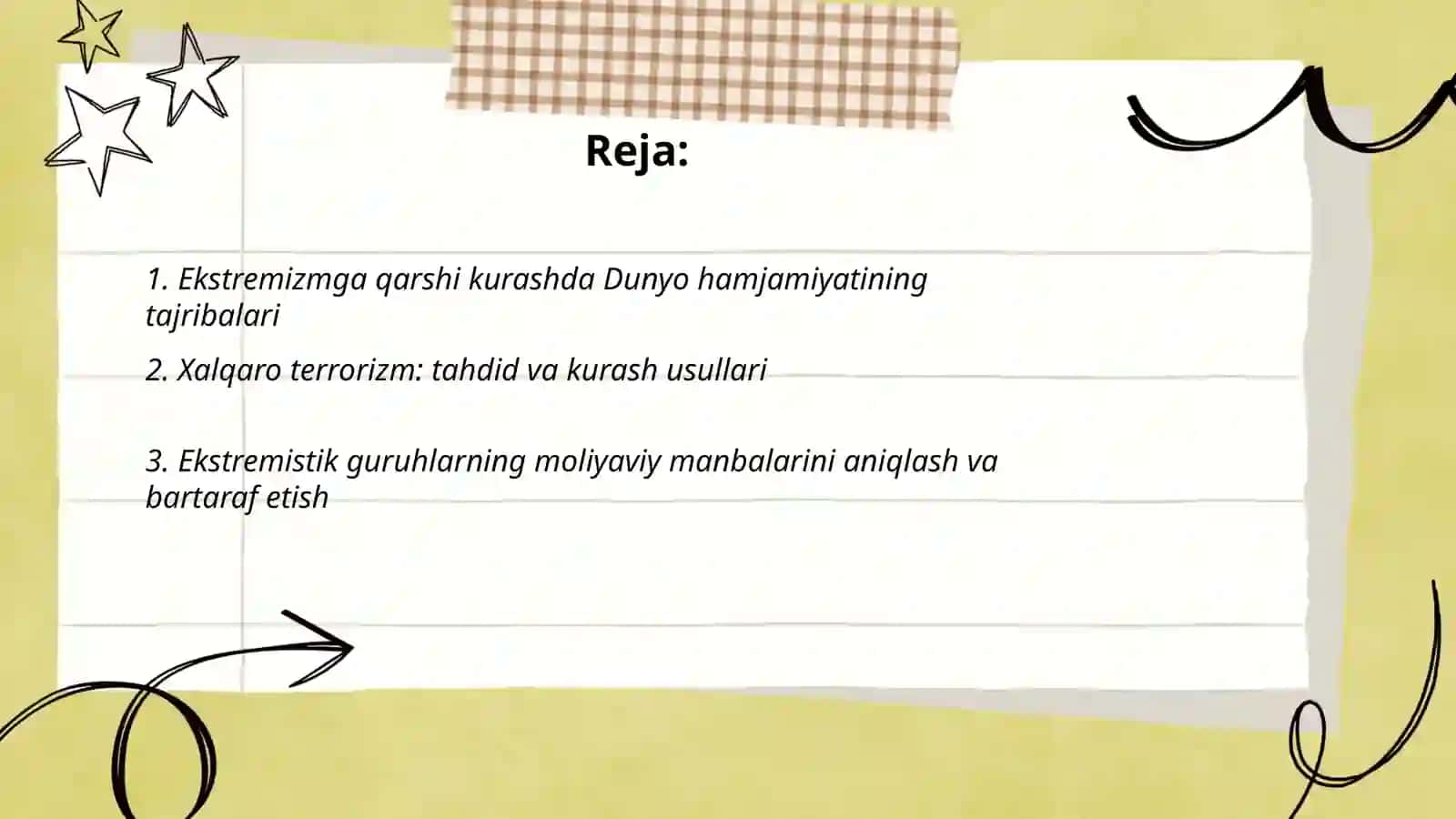 Ekstremizm va terrorizmga qarshi kurash tajribasi 2