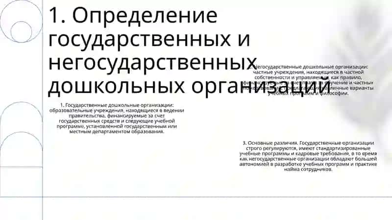 Организация Государственных И Негосударственных Дошкольных Образовательных Организаций 2