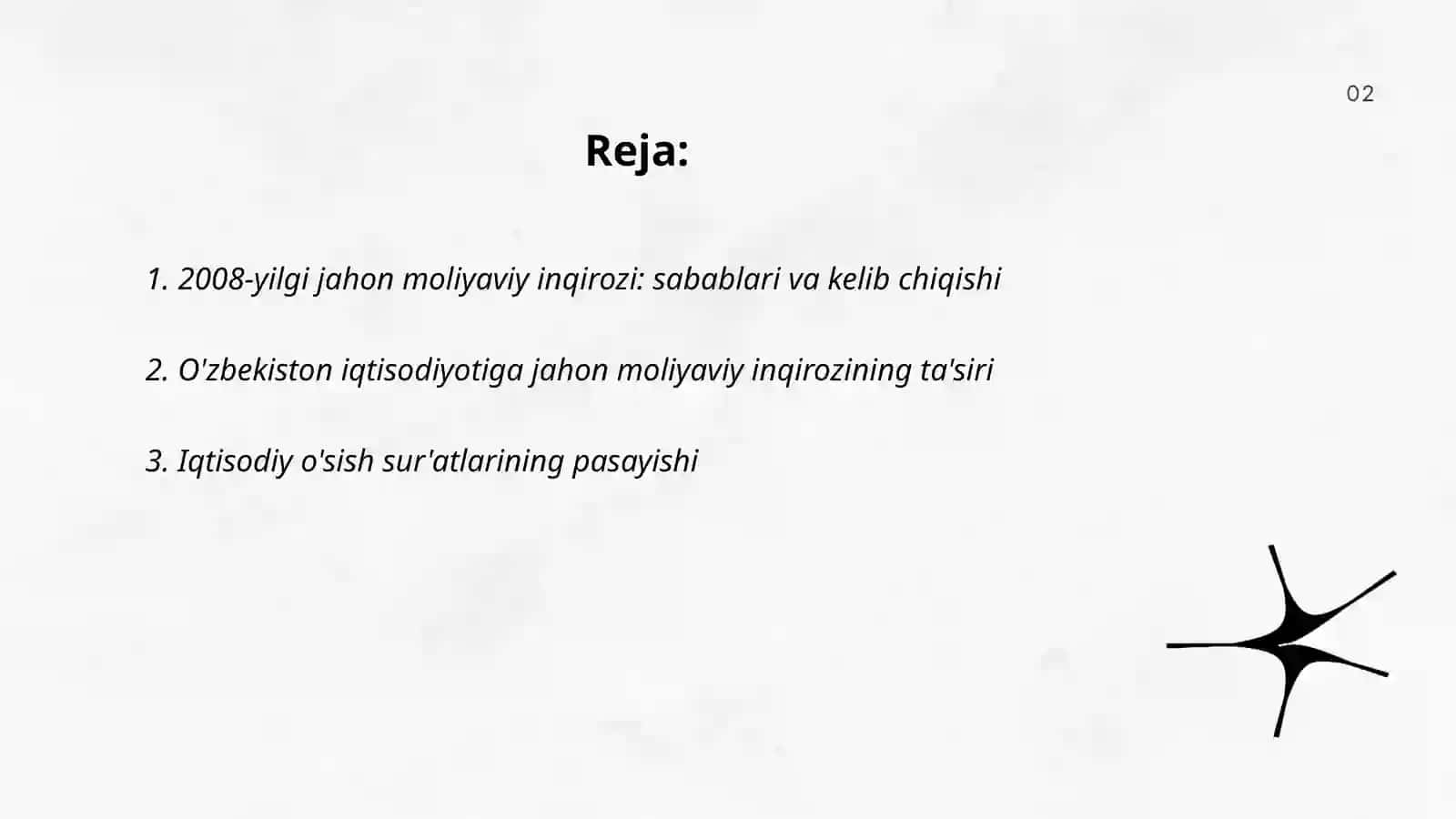 2008-yilgi jahon moliyaviy inqirozining O'zbekistonga ta'siri va uning xususiyatlarini bartaraf etish choralari 2