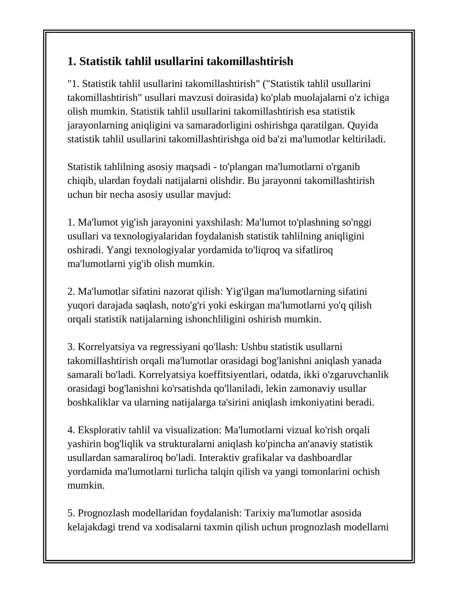 TAHLIL USULLARINI TAKOMILLASHTIRISH USULLARI 2