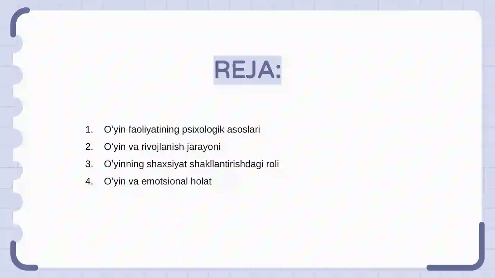 Oʻyin faoliyatini psixologik mohiyati va diagnostik ahamiyati 2