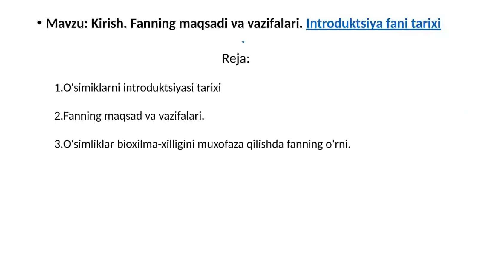 Introduktsiya fanidan maruza 2